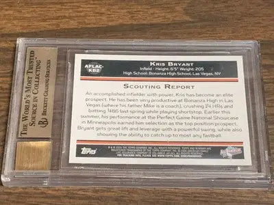 Kris Bryant 2013 Bowman Draft AFLAC Autographs Auto #91/235 RC Signed BGS 9.5/10 - Baseball Card Single