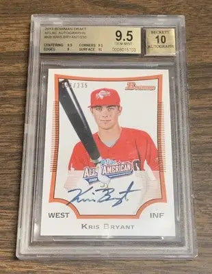 Kris Bryant 2013 Bowman Draft AFLAC Autographs Auto #91/235 RC Signed BGS 9.5/10 - Baseball Card Single