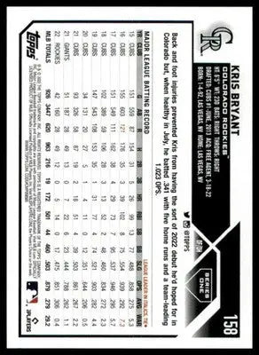 Kris Bryant 2023 Topps #158 Colorado Rockies - Baseball Card Single