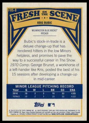 Kris Bubic 2019 Topps Heritage Minor League Fresh on the Scene #FOS-8 - Baseball Card Single