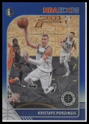 Kristaps Porzingis 2019-20 Hoops Premium Stock Prizms Blue #40 Dallas Mavericks - Basketball Card Single