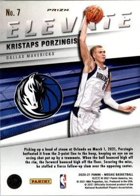 Kristaps Porzingis - 2020-21 Panini Mosaic - #7 - Elevate Mosaic Green - Basketball Card Single