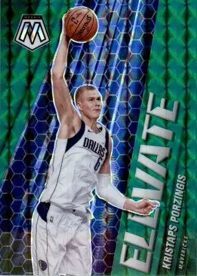 Kristaps Porzingis - 2020-21 Panini Mosaic - #7 - Elevate Mosaic Green - Basketball Card Single