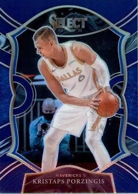 Kristaps Porzingis - 2020-21 Panini Select - #43 - Blue Prizms Basketball - Basketball Card Single