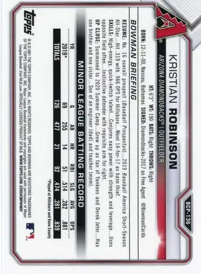 Kristian Robinson 2021 Bowman Chrome Prospects Mojo #BCP-136 Diamondbacks - Baseball Card Single