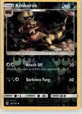 Krokorok - SM Base Set - 84/149 - Reverse Holo LP Pokemon - Pokémon Card Single
