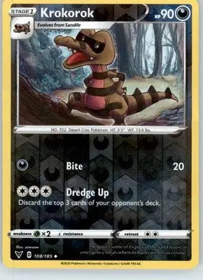 Krokorok - SWSH04: Vivid Voltage - 108/185 - Reverse Holo LP - Pokémon Card Single