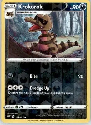 Krokorok - SWSH04: Vivid Voltage - 108/185 - Reverse Holo LP - Pokémon Card Single