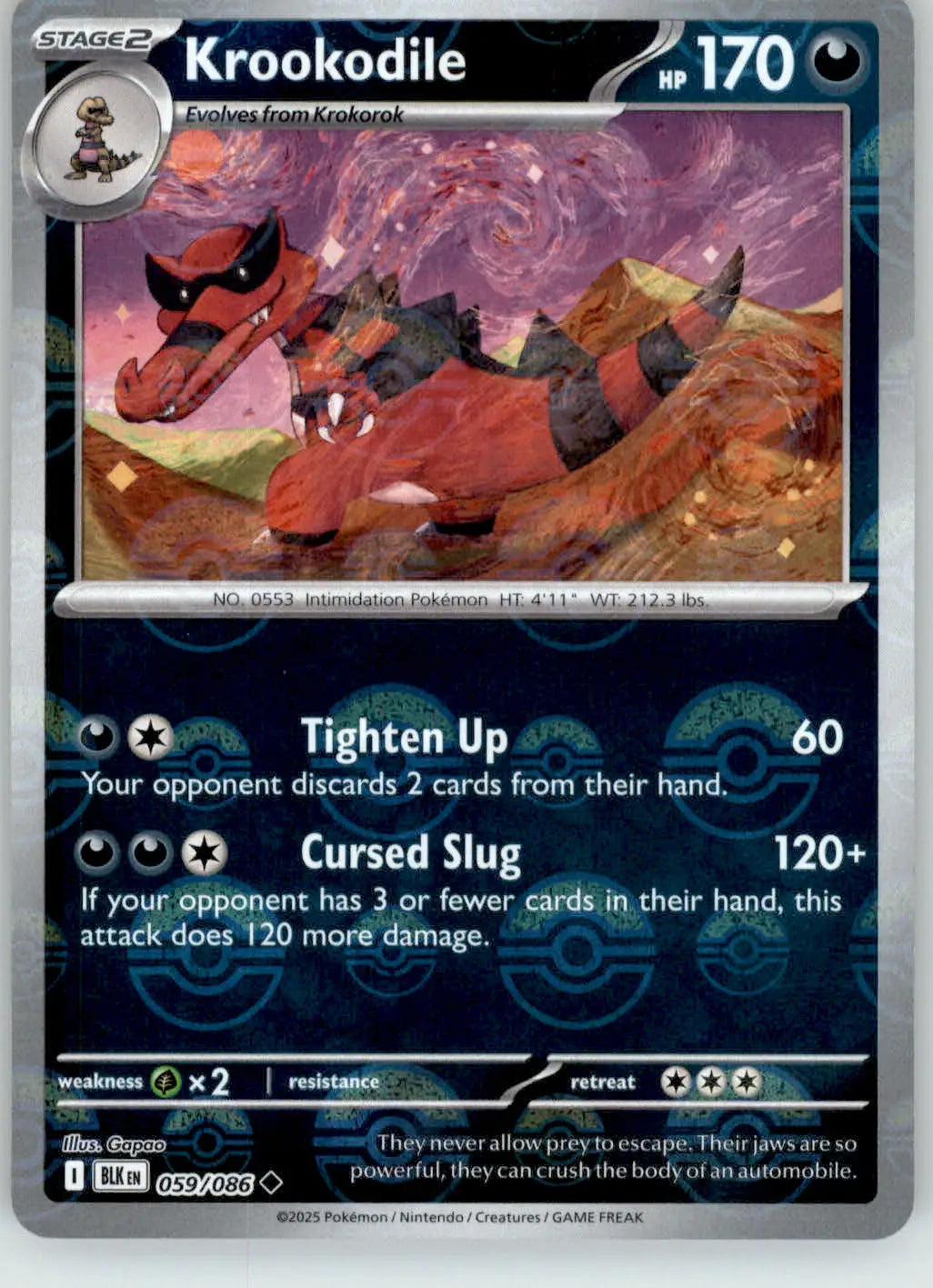 Krookodile - Poke Ball Pattern - Black Bolt - 059/086 - Holo NM Pokemon - Pokémon Card Single