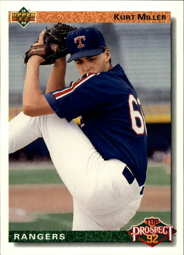 Kurt Miller 1992 Upper Deck MLB #70 Top Prospect Baseball Card Texas Rangers