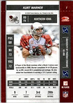 Kurt Warner - 2009 Playoff Contenders - #1 - Football - Football Card Single