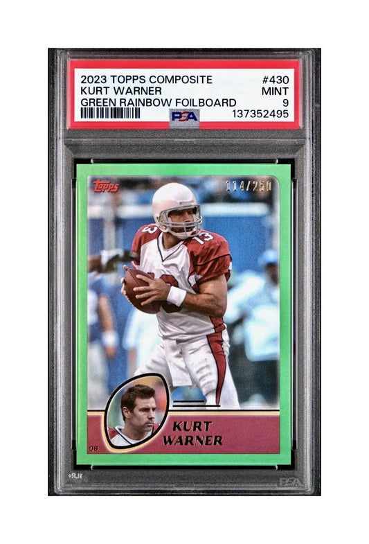 Kurt Warner 2023 Topps Allen & Ginter #430 Green Portrait 114/250 PSA 9 Mint