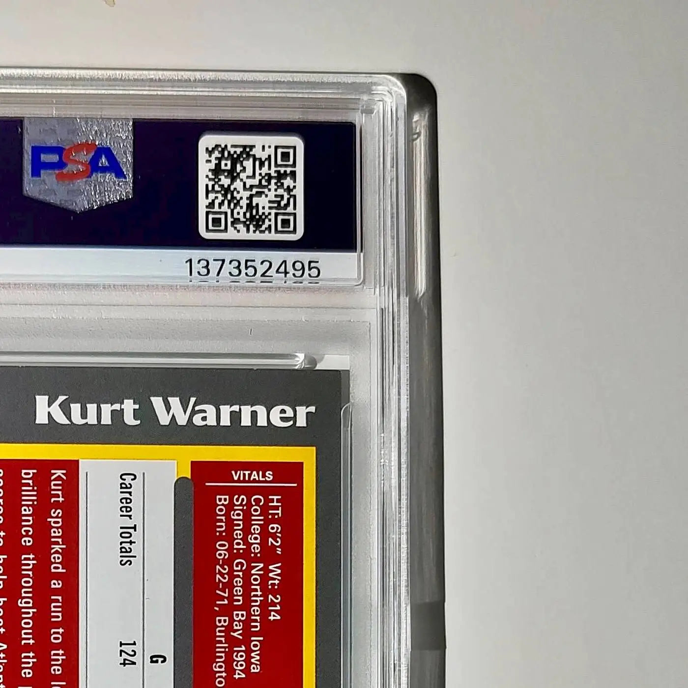 Kurt Warner 2023 Topps Allen & Ginter #430 Green Portrait 114/250 PSA 9 Mint