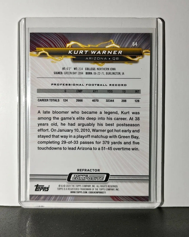 Kurt Warner Refractor 2023 Topps Resurgence NFL #64 Card Arizona Cardinals - Football Card Single