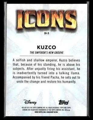 🌟 Kuzco, 2025 Topps Chrome Disney Disney Icons #DI-3 🌟 - Non-Sports Card Single