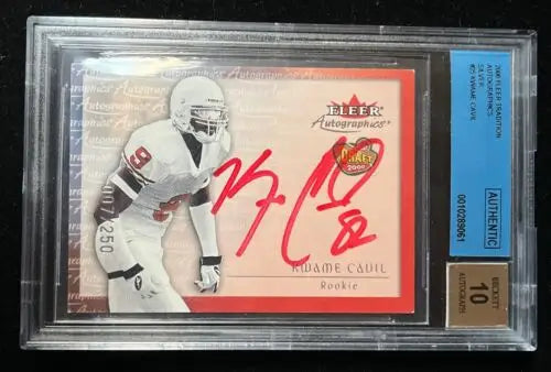Kwame Cavil rookie autographed super short print football card BGS 10 from Fleer Tradition