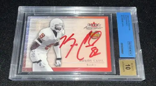 Graded Kwame Cavil autographed rookie card from 2000 Fleer Tradition super short print