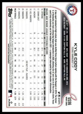 Kyle Cody 2022 Topps Update #US96 Texas Rangers - Baseball Card Single