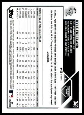 Kyle Freeland 2023 Topps #348 Colorado Rockies - Baseball Card Single