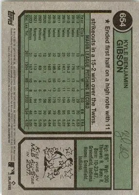 Kyle Gibson - 2023 Topps Heritage - #654 - Baseball - Baseball Card Single