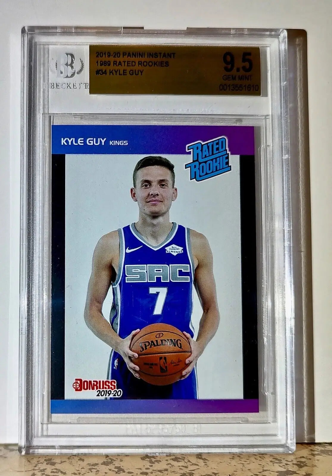 Kyle Guy 2019-20 Panini NBA #34 Rated Rookies Card 1/3431 BGS 9.5 Gem Kings - Basketball Card Single