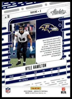 Kyle Hamilton 2024 Panini Absolute Blue #10 Baltimore Ravens - Football Card Single