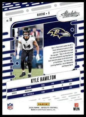Kyle Hamilton 2024 Panini Absolute Retail #10 Baltimore Ravens Football Card NFL - Football Card Single