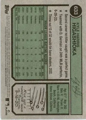 Kyle Higashioka - 2023 Topps Heritage - #633 - Baseball - Baseball Card Single