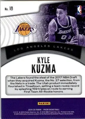 Kyle Kuzma - 2019-20 Panini Prizm - #18 - Dominance Basketball - Basketball Card Single