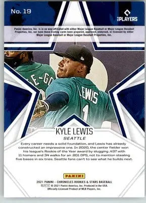 Kyle Lewis - 2021 Panini Chronicles - #19 - Rookies & Stars Baseball - Baseball Card Single