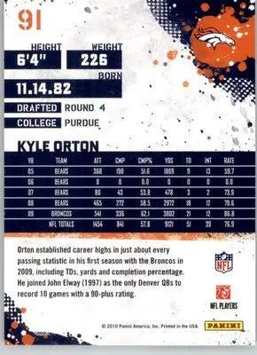Kyle Orton - 2010 Score - #91 - Football - Football Card Single
