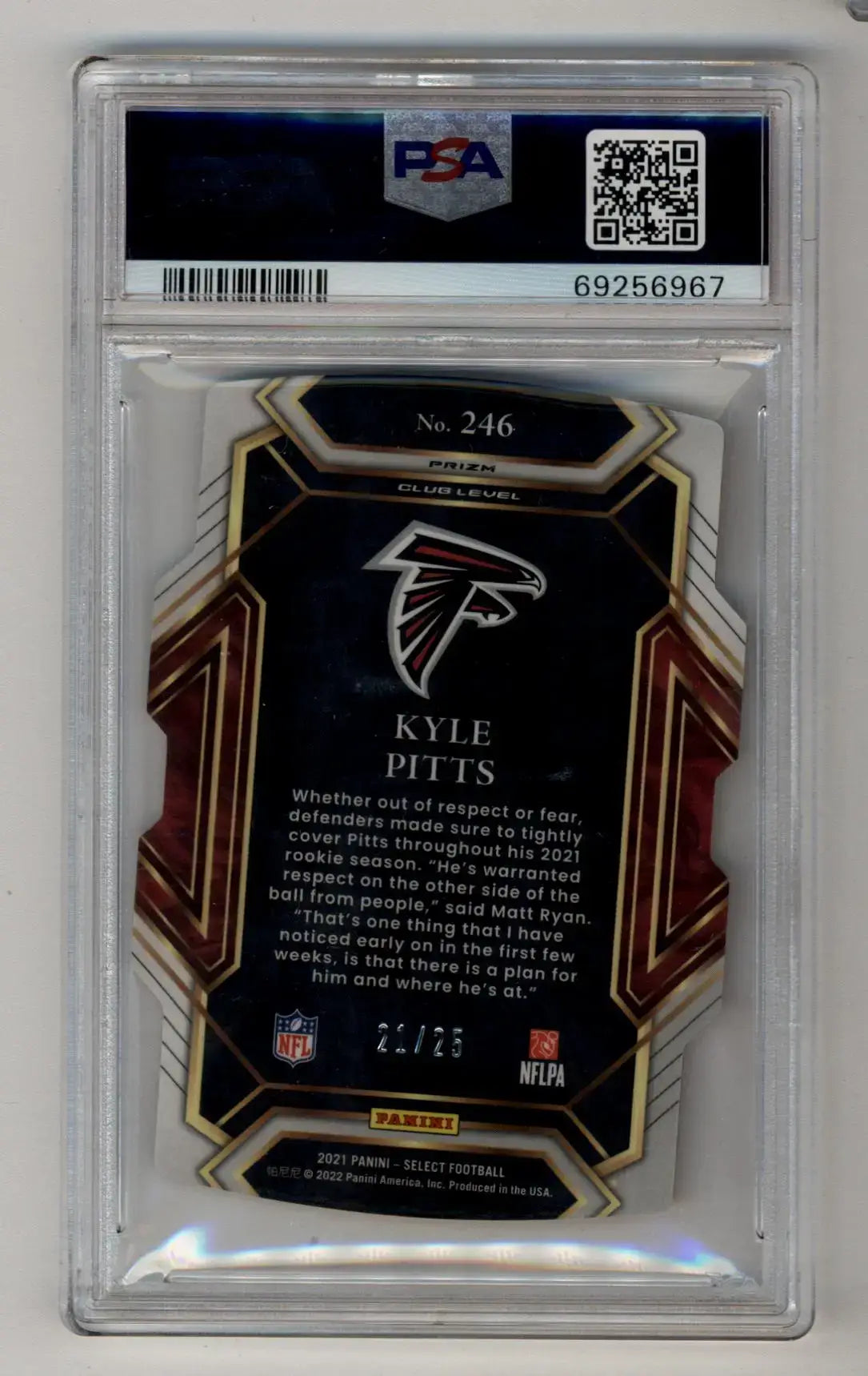 Kyle Pitts 2021 Select Prizm Tie Dye Die Cut #246 21/25 PSA 10 Gem Mint - Football Card Single