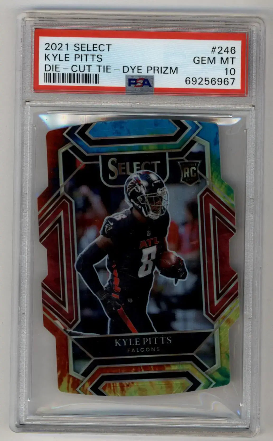 Kyle Pitts 2021 Select Prizm Tie Dye Die Cut #246 21/25 PSA 10 Gem Mint - Football Card Single