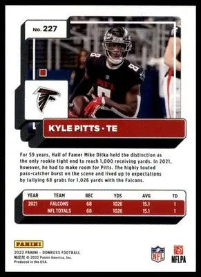 Kyle Pitts 2022 Donruss #227 Atlanta Falcons - Football Card Single