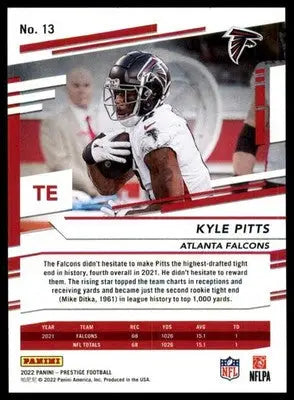 Kyle Pitts 2022 Panini Prestige #13 Atlanta Falcons - Football Card Single
