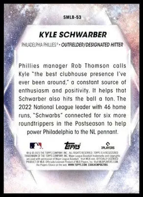 Kyle Schwarber 2023 Topps Stars of MLB #SMLB-53 Philadelphia Phillies - Baseball Card Single