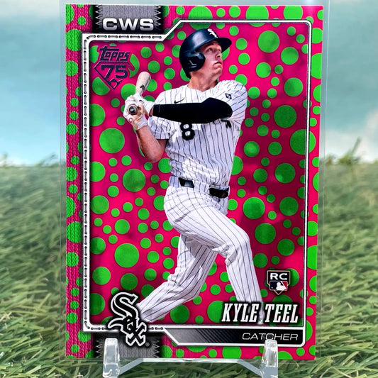 Kyle Teel RC Holiday Green & Pink Polka Dots Foil SP 2026 Topps Series 1 #201 - Baseball Card Single