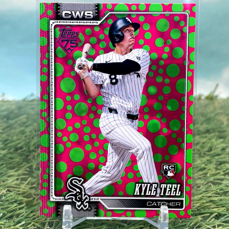Kyle Teel RC Holiday Green & Pink Polka Dots Foil SP 2026 Topps Series 1 #201 - Baseball Card Single