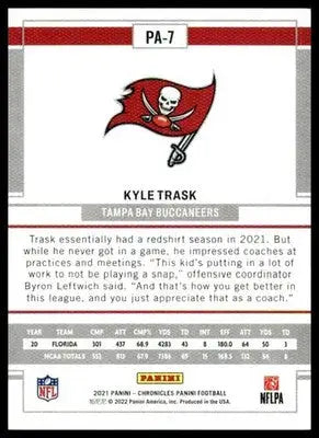 Kyle Trask 2021 Panini Chronicles Panini #PA-7 Tampa Bay Buccaneers - Football Card Single