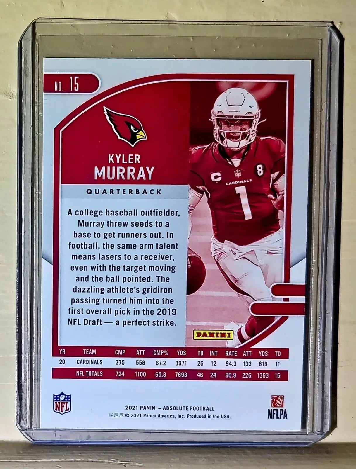 Kyler Murray 2021 Panini NFL Absolute Football #15 Card Cardinals - Football Card Single