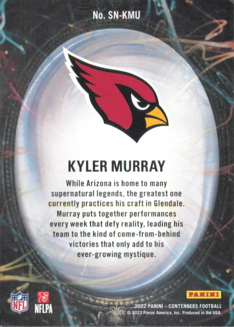 Kyler Murray 2022 Panini Contenders Supernatural Emerald #SN-KMU Cardinals Card - Football Card Single
