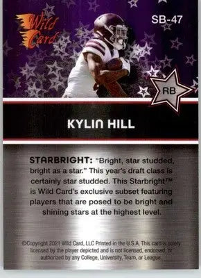 Kylin Hill - 2021 Wild Card Alumination - #SB-47 - Starbright Purple Football - Football Card Single