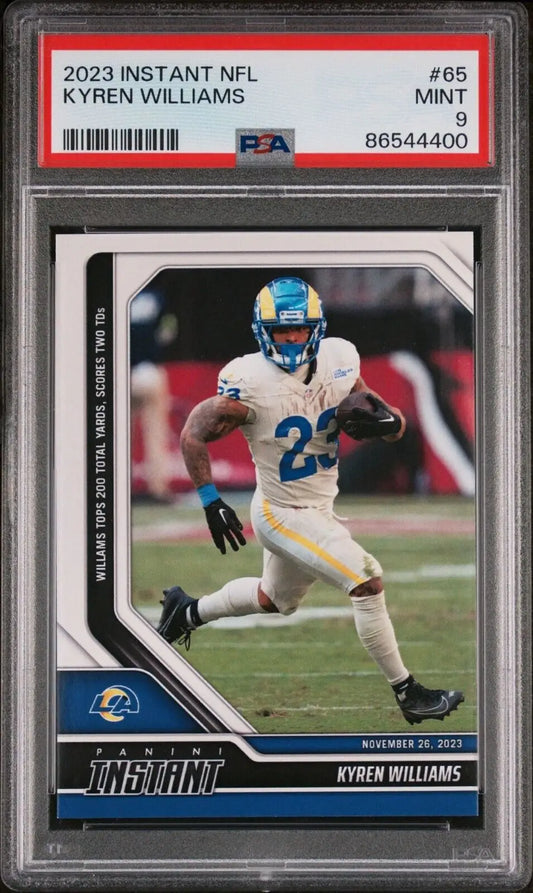 Kyren Williams 2023 Panini NFL Football #65 Card 1 of 90 Rams PSA 9 Mint - Football Card Single