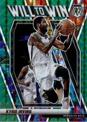 Kyrie Irving - 2020-21 Panini Mosaic - #14 - Will to Win Mosaic Green Basketball - Basketball Card Single