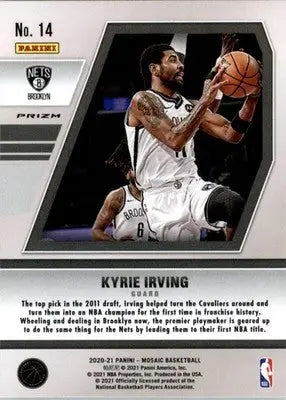 Kyrie Irving - 2020-21 Panini Mosaic - #14 - Will to Win Mosaic Green Basketball - Basketball Card Single