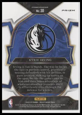 Kyrie Irving 2022-23 Panini Select Green White Purple #30 Dallas Mavericks - Basketball Card Single