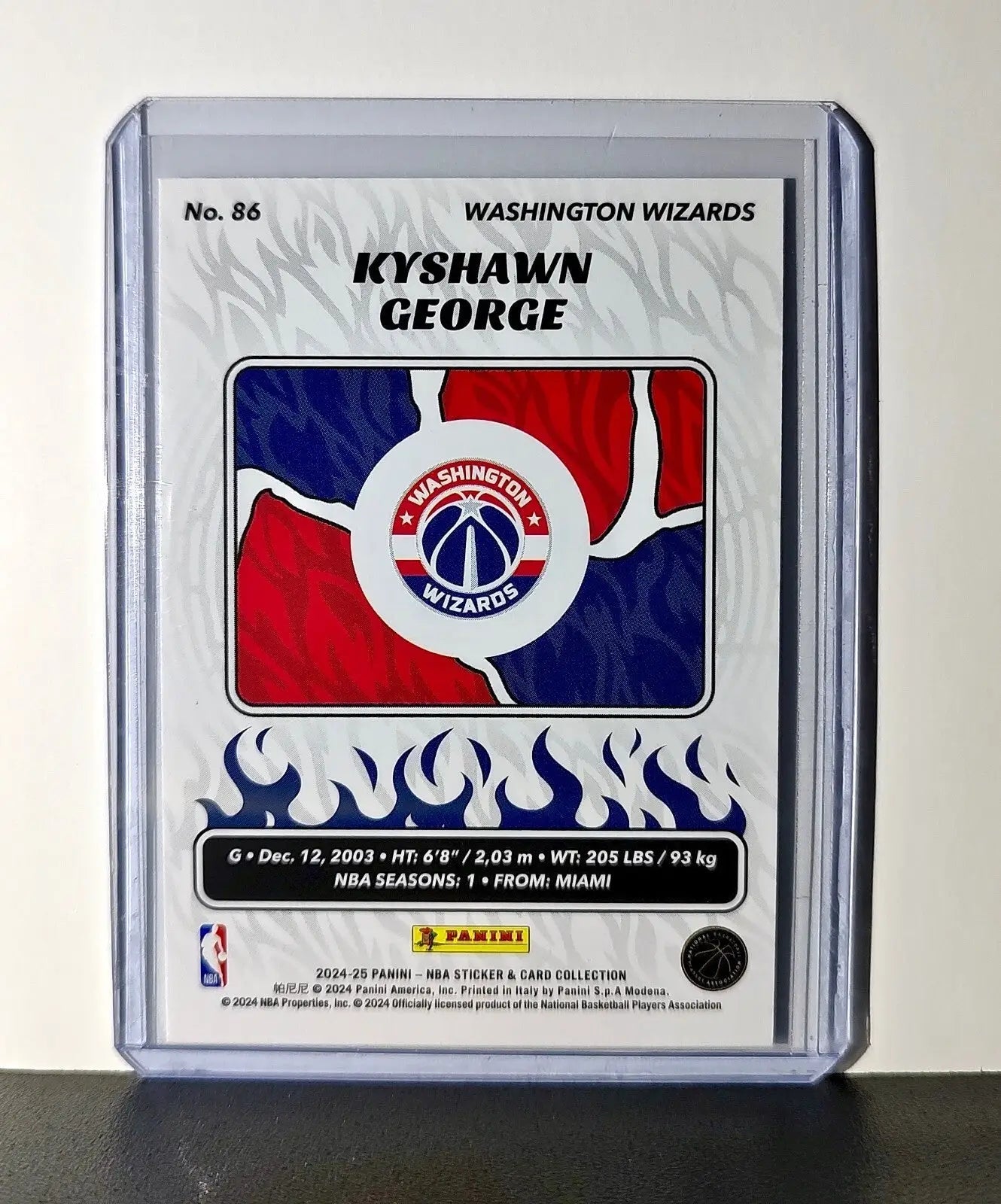 Kyshawn George Rookie 2024-25 Panini NBA #86 Sticker Card Washington Wizards