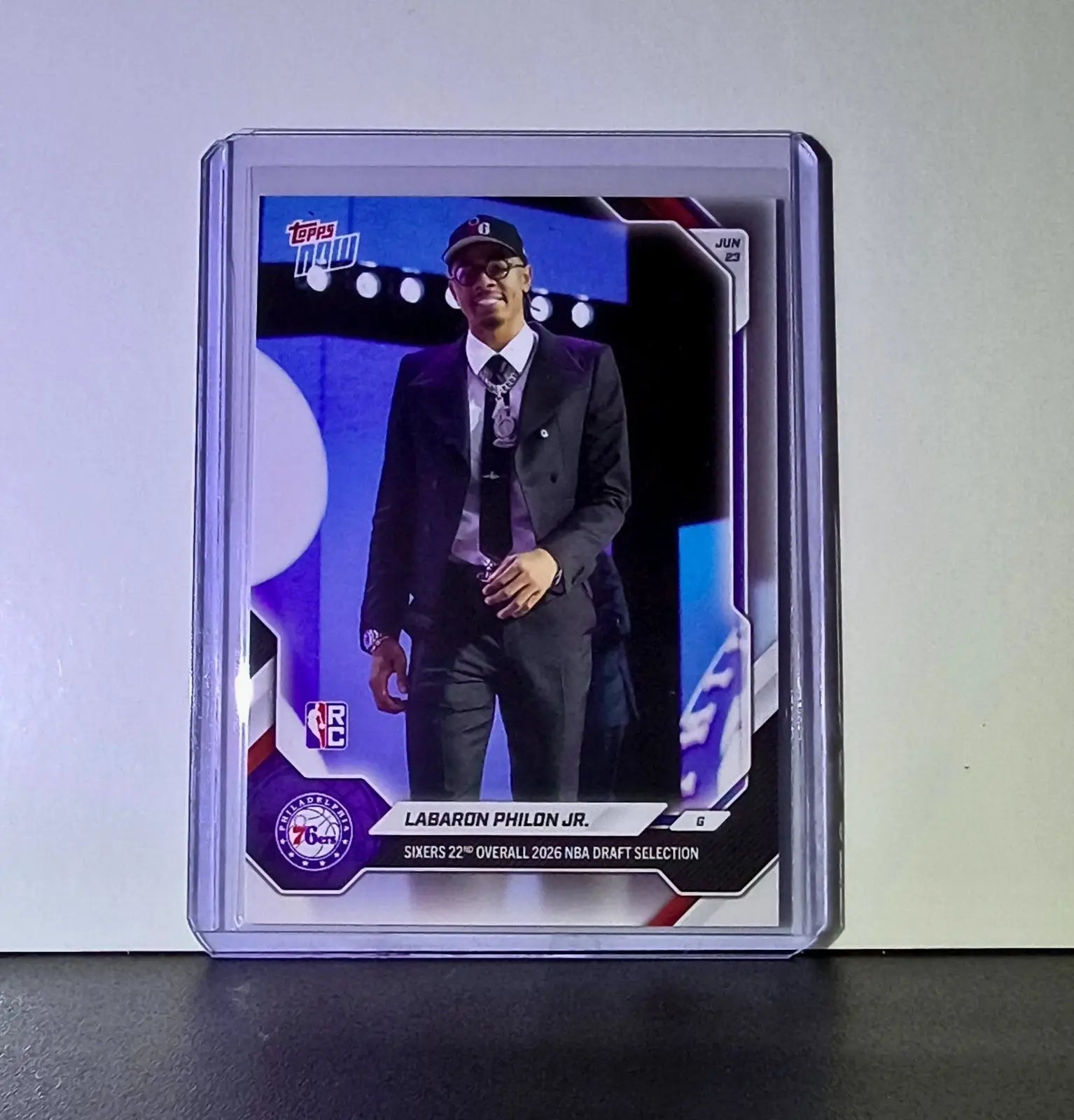 Labaron Philon Jr. Rookie 2026-27 Topps NBA Draft Night #LPHI Card 76ers - Basketball Card Single