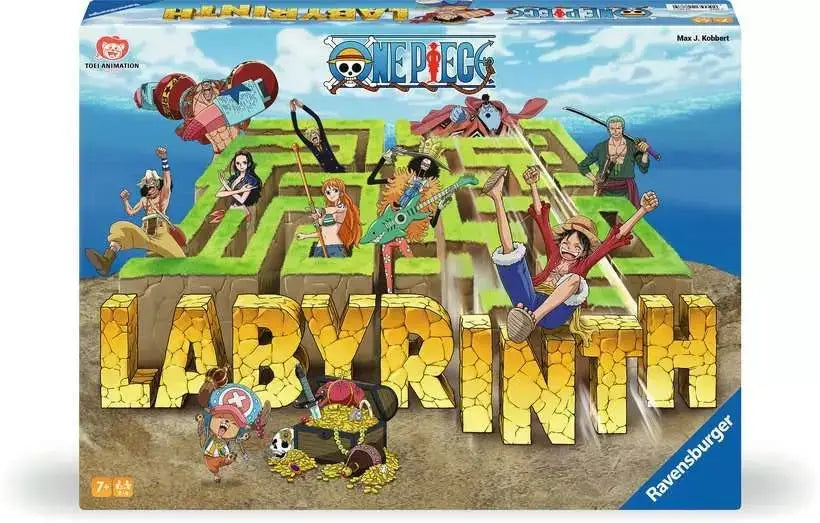 Labyrinth: One Piece board game with colorful pirate-themed maze and characters