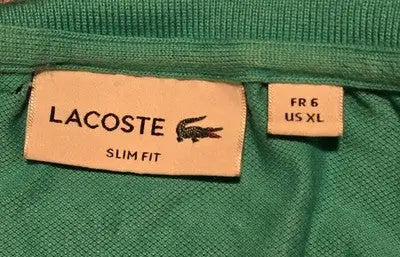 Lacoste Polo Shirt Mens XL Slim Fit Short Sleeve Turquoise Classic Crocodile - Apparel